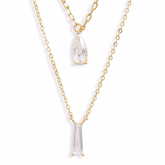 Delicate Tiered Cubic Zirconia Pendant Necklace - Picture 1 of 5
